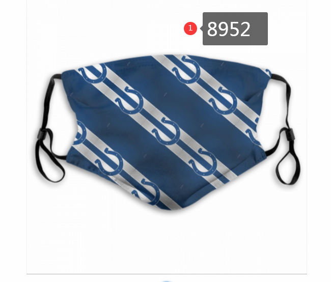 2020 NFL Indianapolis Colts #45 Dust mask with filter->nfl dust mask->Sports Accessory